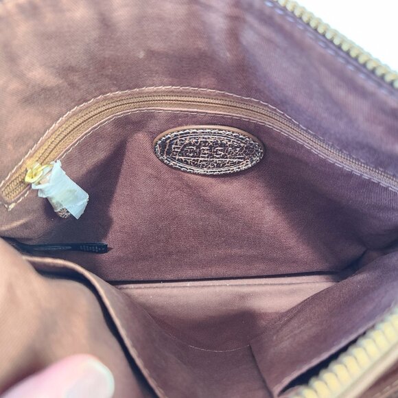 Fossil Metallic Bronze Brown Leather Crossbody Bag Adjustable Strap NWOT - Picture 5 of 13